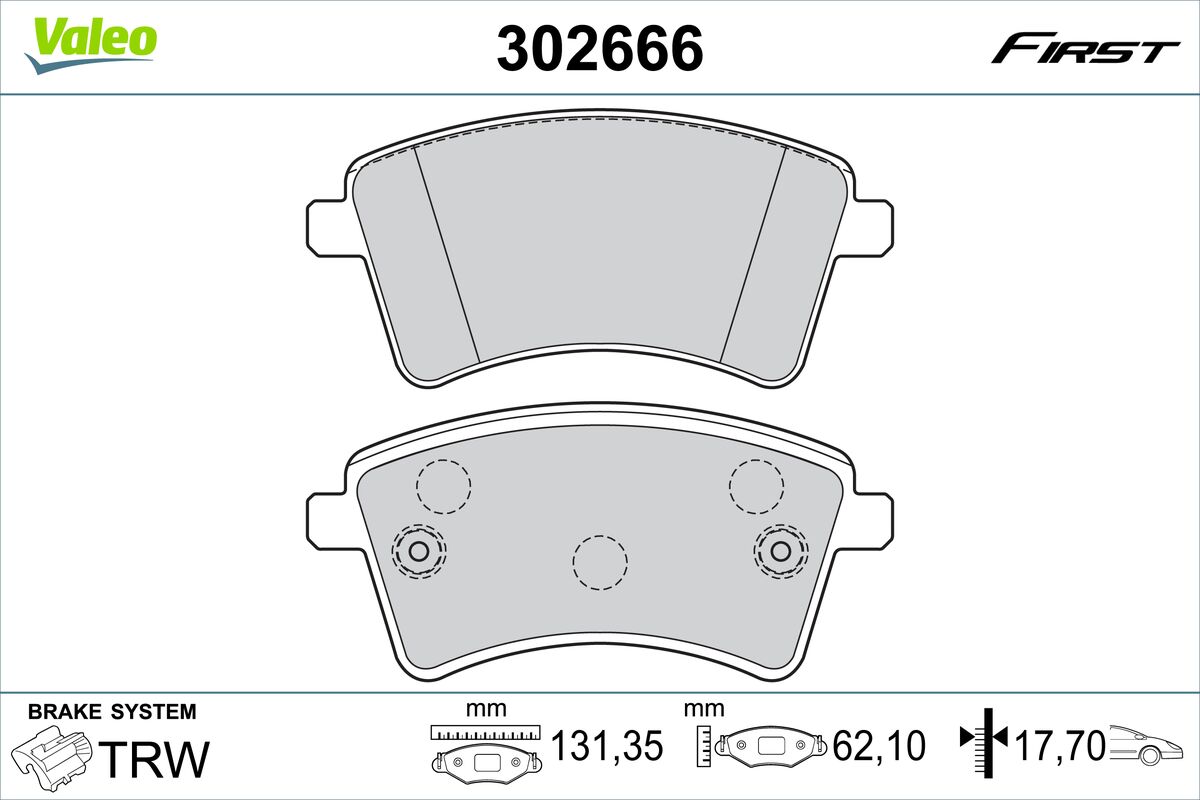 VALEO Fékbetét, mind 302666_VALEO